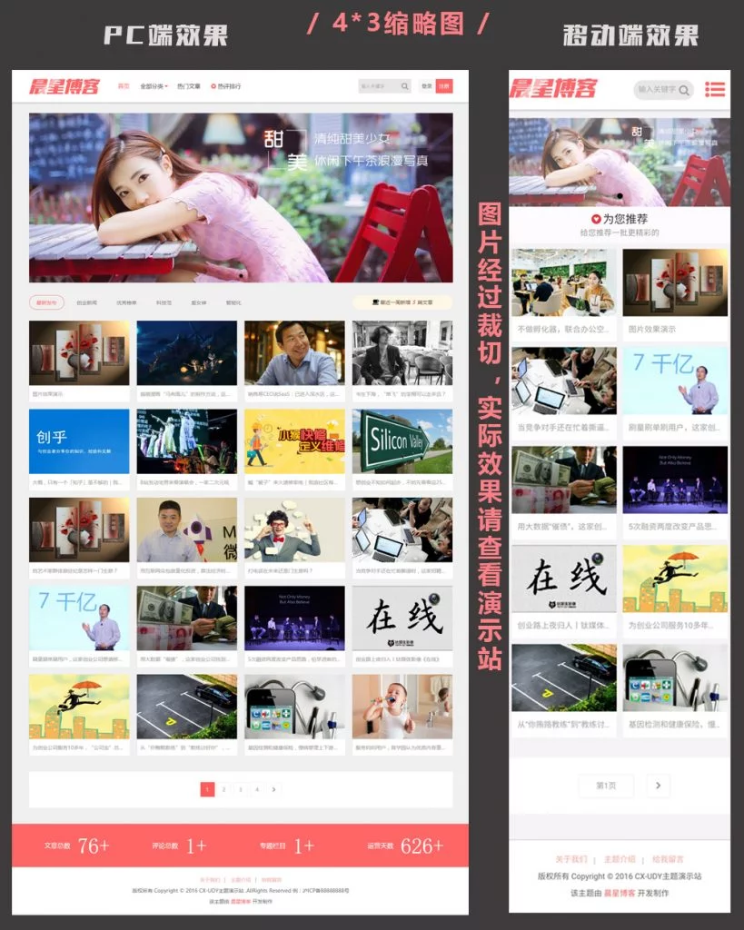 WordPress响应式图片主题：CX-UDY免费发布