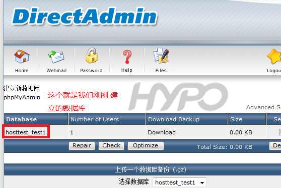 DirectAdmin：如何管理数据库